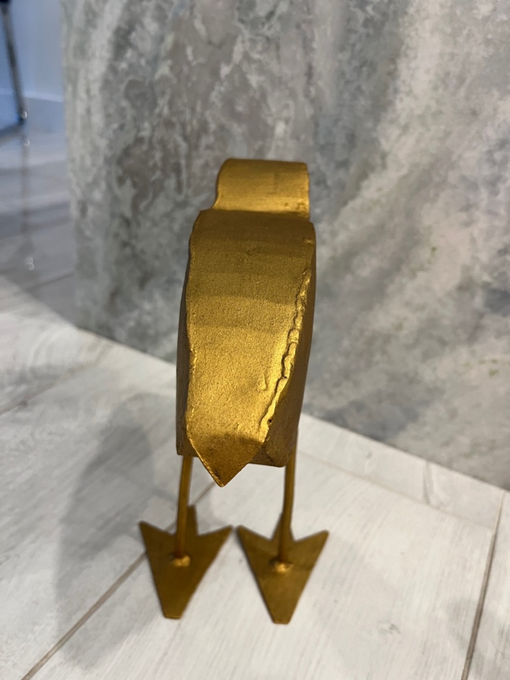 Gold Metal Bird Set - Trio of Decorative Gilded Sculptures - Picture 13 of 13